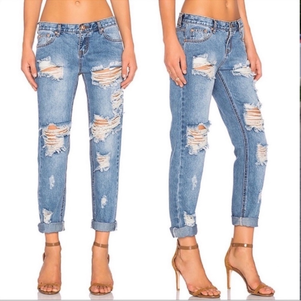 One by One Teaspoon “Awesome Baggies” Distressed Jeans s 28